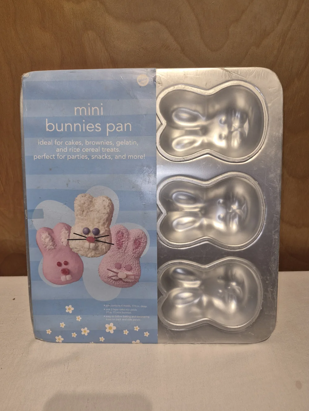2 Wilton Easter Bunny Face Cake Pan Baking Mold New Old Stock Sealed Vintage